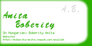 anita boberity business card